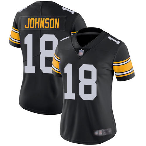 Women Pittsburgh Steelers Football 18 Limited Black Diontae Johnson Alternate Vapor Untouchable Nike NFL Jersey